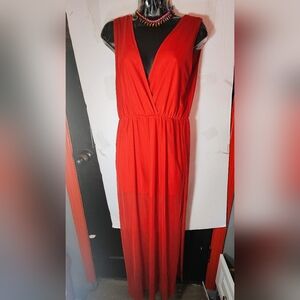 Cleo Red Women's Dress. Shoulder To Bottom 55 inches Long